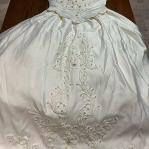 Vintage Wedding Dress / Large / 1980s